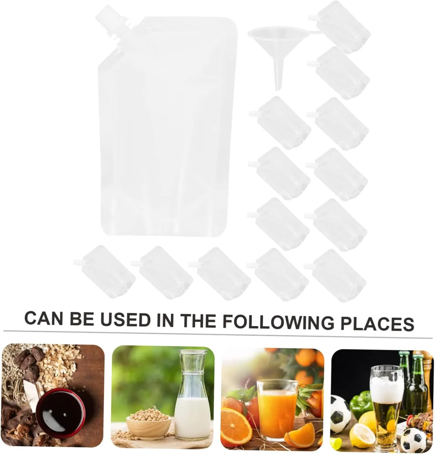 Beverage Packaging Bags Plastic Flask Drinking Bags Disposable Juice Beverage Pouches