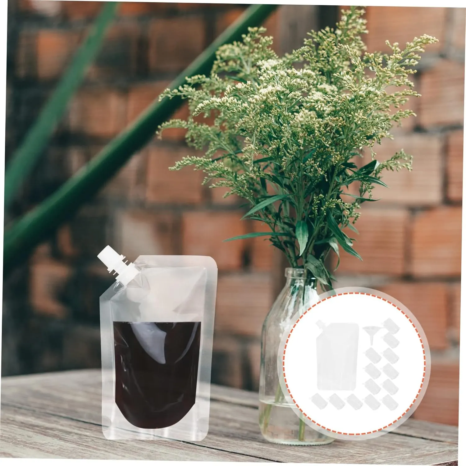 Beverage Packaging Bags Plastic Flask Drinking Bags Disposable Juice Beverage Pouches