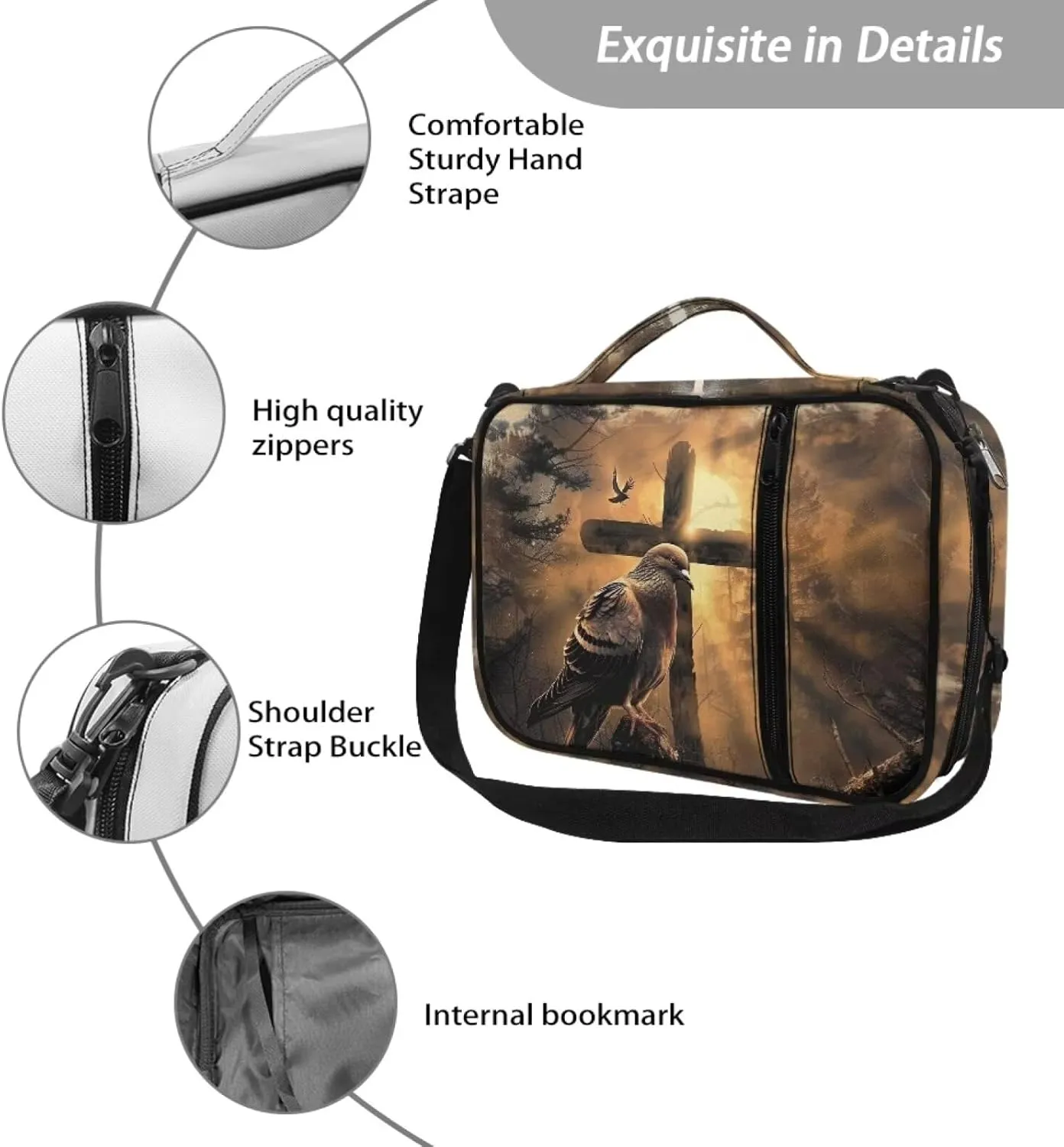 Bible Cover Case for Women Girls Kids Bible Case Large Bible Tote Bag with Handle