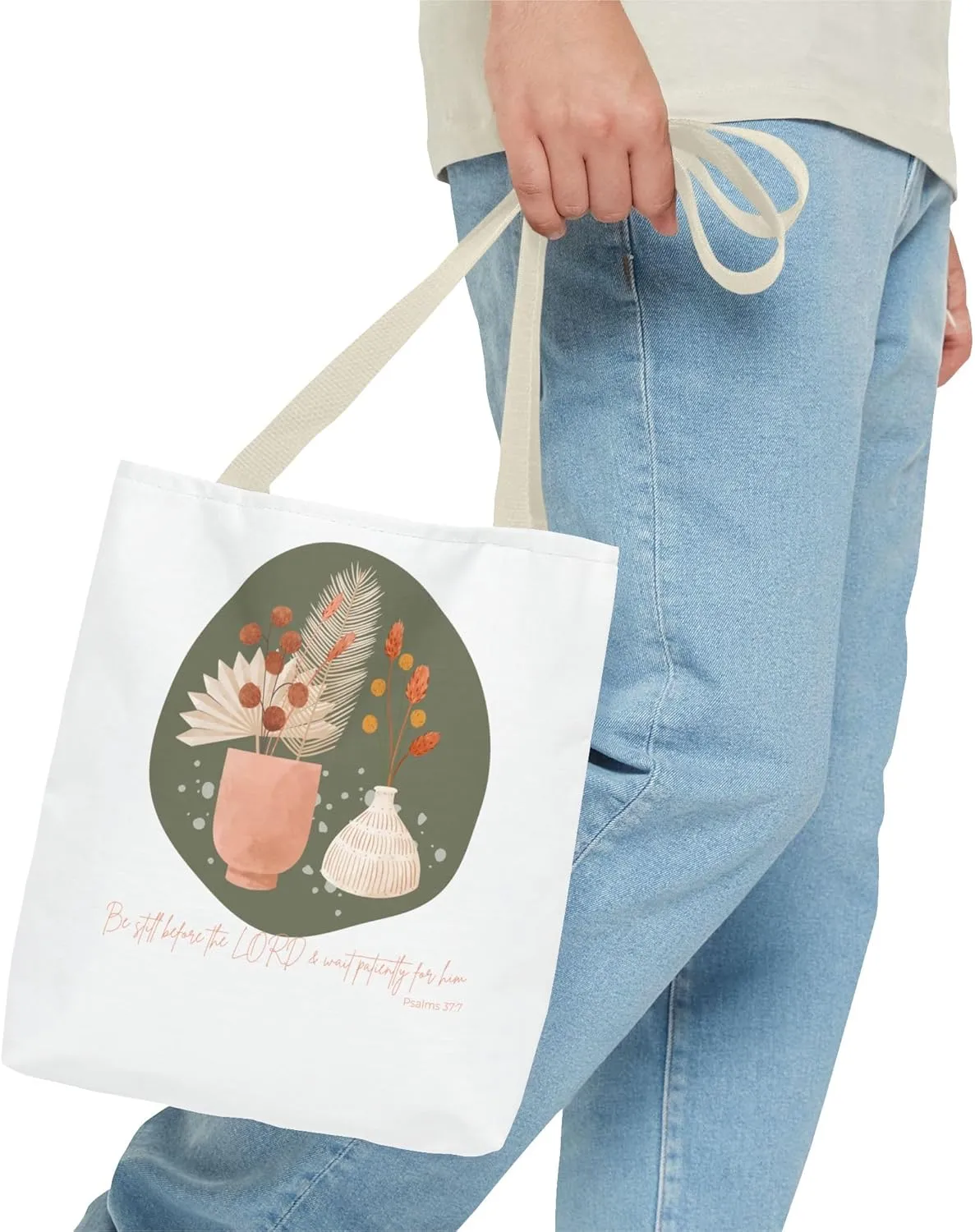 Bible Verse Tote Bag, Scripture Canvas Tote, Religious Carryall, Inspirational Shoulder Bag, Book Bag, Faithful Grocery Tote
