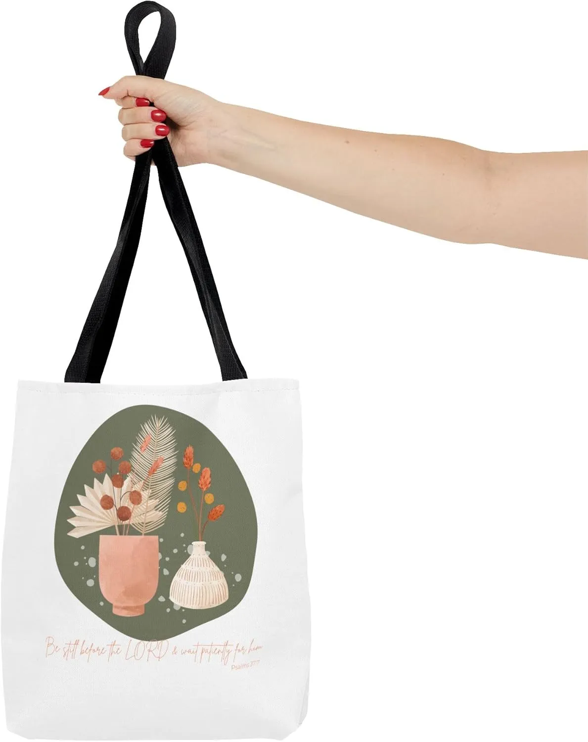 Bible Verse Tote Bag, Scripture Canvas Tote, Religious Carryall, Inspirational Shoulder Bag, Book Bag, Faithful Grocery Tote