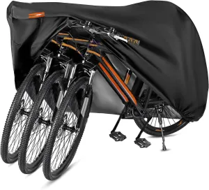 Bike Cover - Fits 3 Bikes, Durable Nylon Fabric, UV Resistant & Dustproof, Outdoor Storage