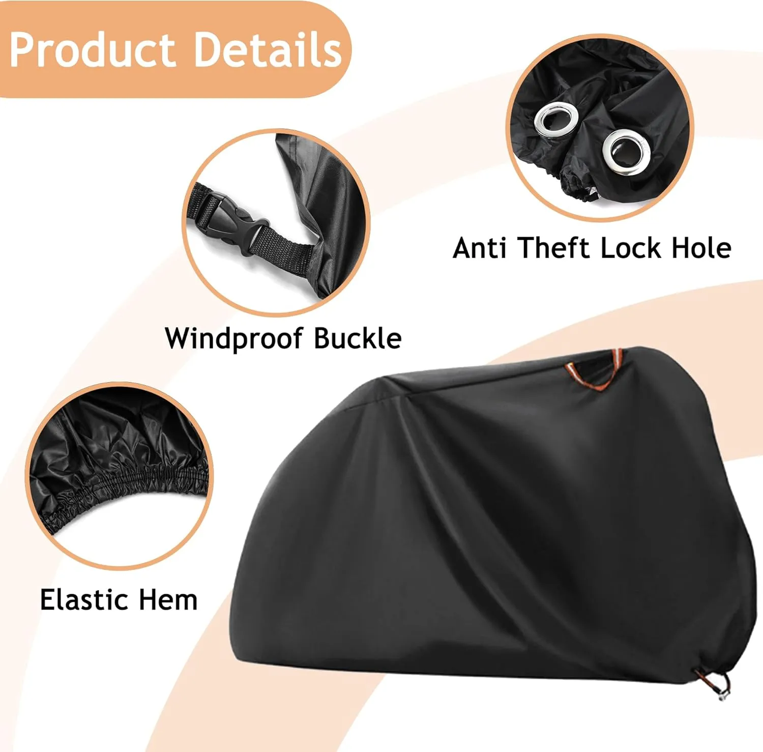 Bike Cover - Fits 3 Bikes, Durable Nylon Fabric, UV Resistant & Dustproof, Outdoor Storage