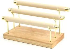 Black Velvet 3 Layer Watch Bracelet Bracelet Jewelry Display Stand Wooden Bracelet Watch Bracelet Storage Rack Stand (Color : B Size : 19 * 10 * 12cm) (A 19 * 10 * 12cm)