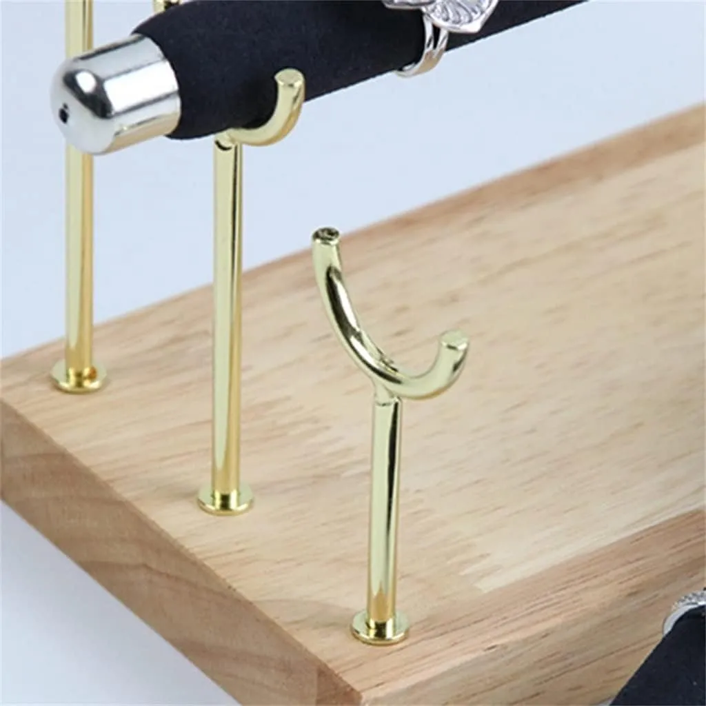 Black Velvet 3 Layer Watch Bracelet Bracelet Jewelry Display Stand Wooden Bracelet Watch Bracelet Storage Rack Stand (Color : B Size : 19 * 10 * 12cm) (A 19 * 10 * 12cm)