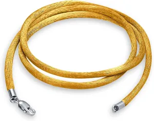 Bling Jewelry Colors Soft Thin Satin Silk Cord Strand Necklace For Pendant Layering Women Men Teen .925 Sterling Silver Lobster Claw Clasp 14, 16, 18, 20, 24, 36 Inch