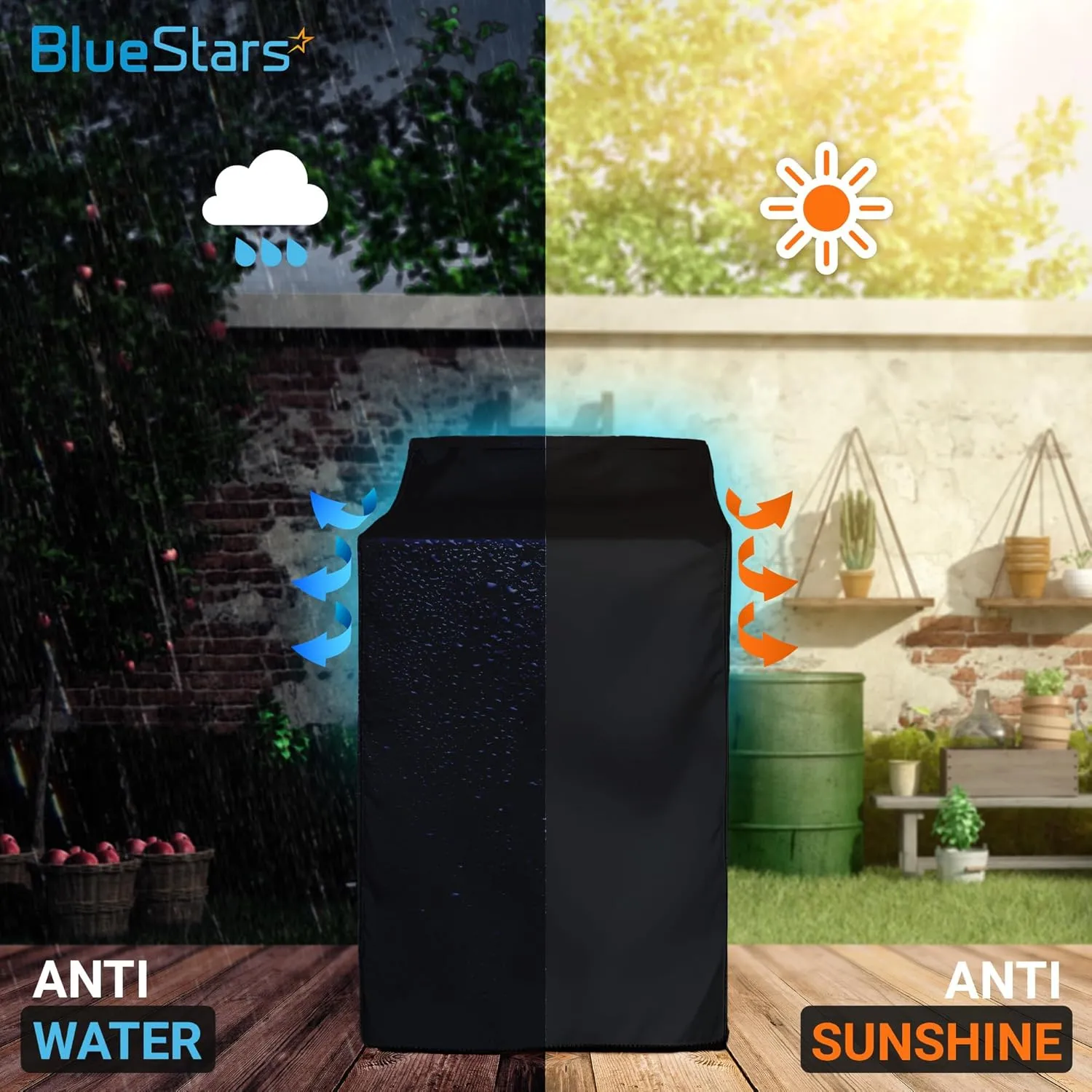 BlueStars 2PCS Washing Machine Covers with Laundry Bag: Perfect For Top-load Washer/Dryer - Premium Outdoor Protection For Most Washer Dryer Cover - W29”x D28”x H43” (Black)