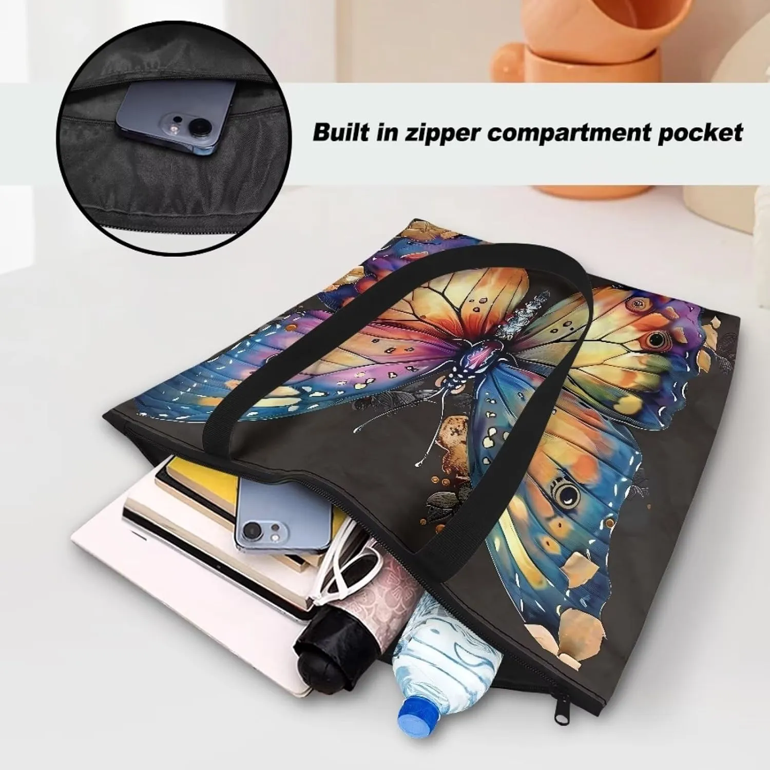 Boho Mandala Lotus Cat Women Paper Tote Bag, Hawaii Cocount Tree Commute Bags, Adorable Puppy Kitten Large Handbag