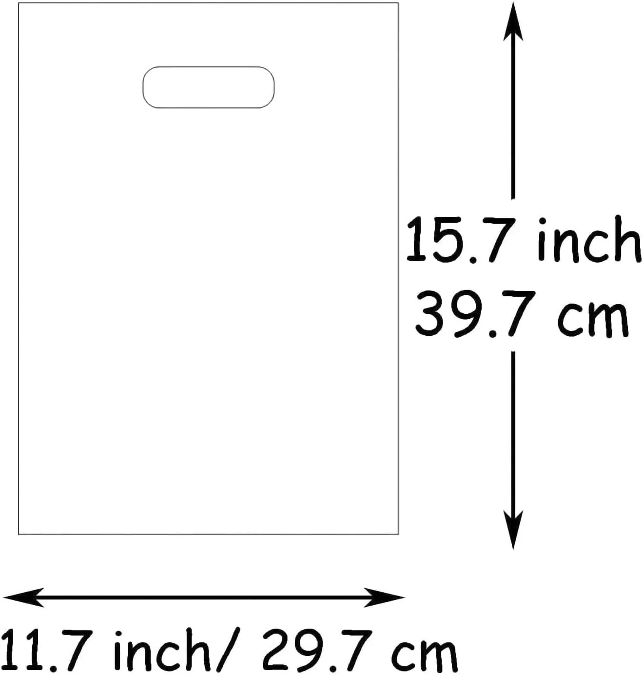 Booge 100 Count 11.7 ""x 15.7"" Plastic Merchandise Bags, Shopping Bag for Small Business Retail Bags Crafts Plastic Bag with Die Cut Handle Bag - Yellow Thank You