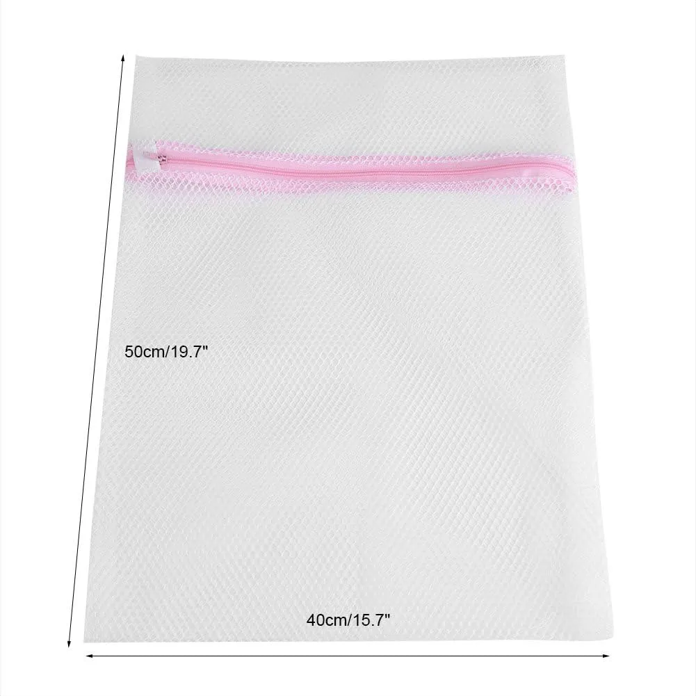 BORDSTRACT Mesh Laundry Bags, Lingerie Washing Bag Closure for Laundry, Stocking, Blouse, Travel Storage Organizer (Coarse net 40 * 50cm)