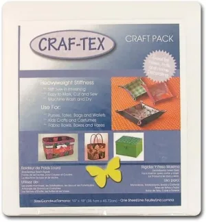 Bosal Craft-Tex Plus Stiff Nonwoven Double-Sided Fusible Notion, White (Packaging May Vary)