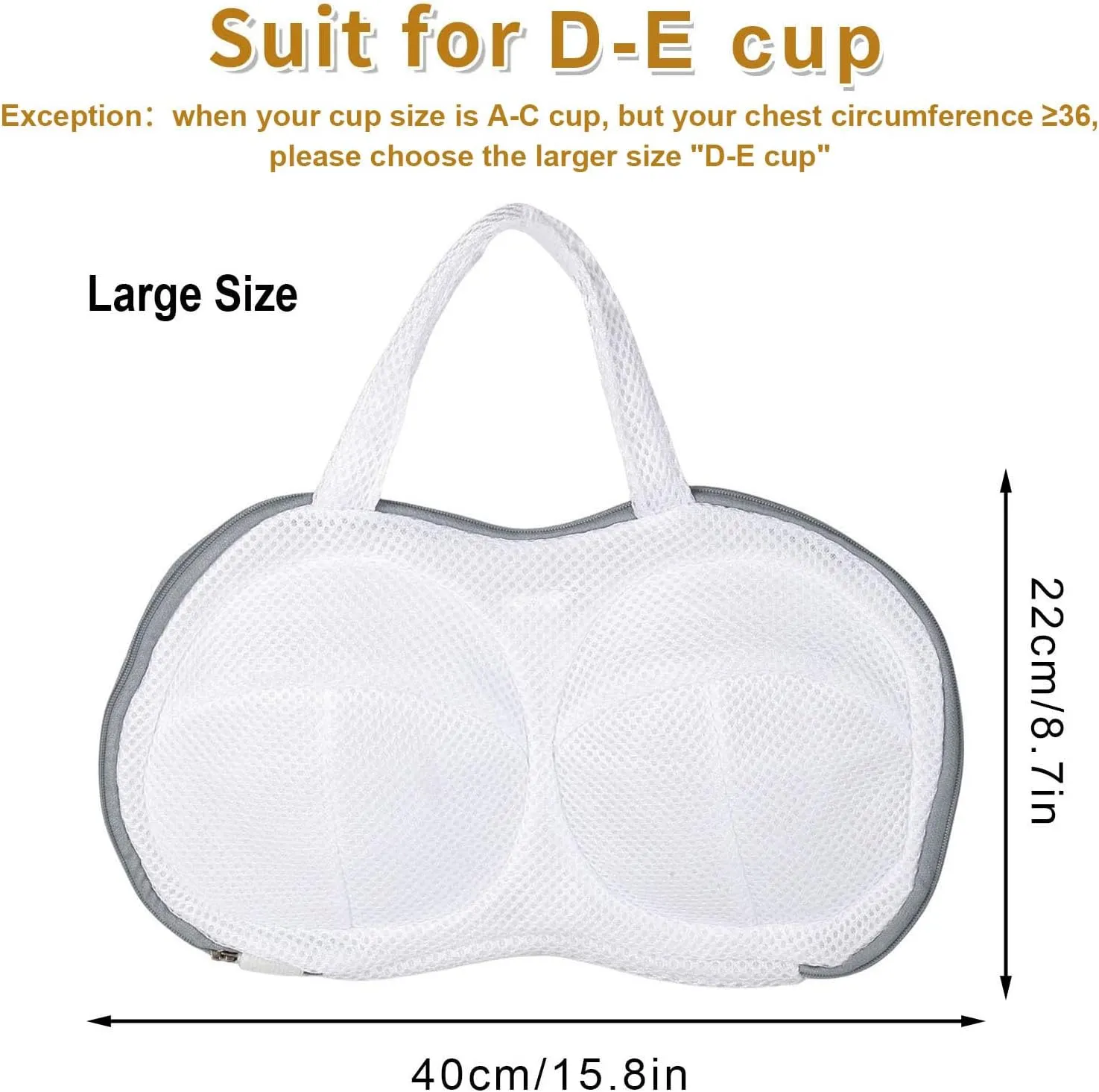 Bra Washing Bag,3Pcs bra laundry bags for Laundry Lingerie Underwear Brassiere Bag,Lingerie Bags with 3D Skeleton for Washing Machine，Grey（ D-E Cup Sizes）
