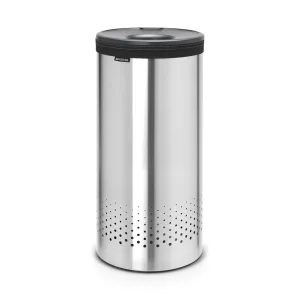 Brabantia Laundry Bin with Inner Removable Lining, Plastic Lid - Matt Steel, 35 Liters