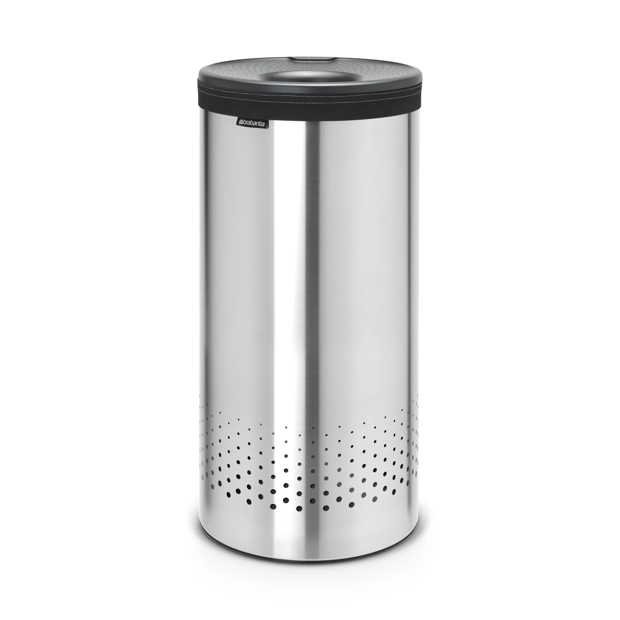 Brabantia Laundry Bin with Inner Removable Lining, Plastic Lid - Matt Steel, 35 Liters