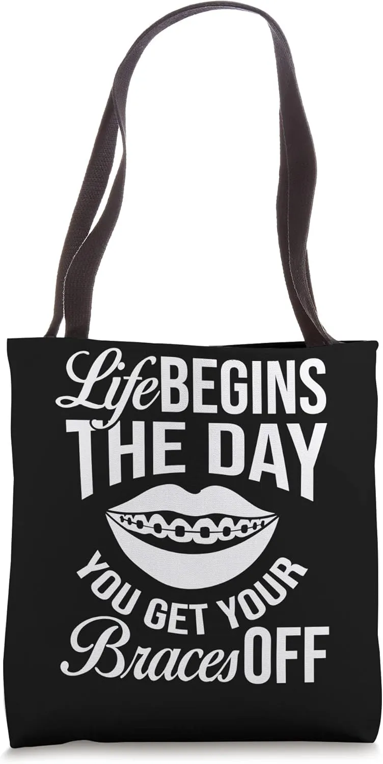 Braces Dental Orthodontic Colors Teeth Brush Assistant Tote Bag