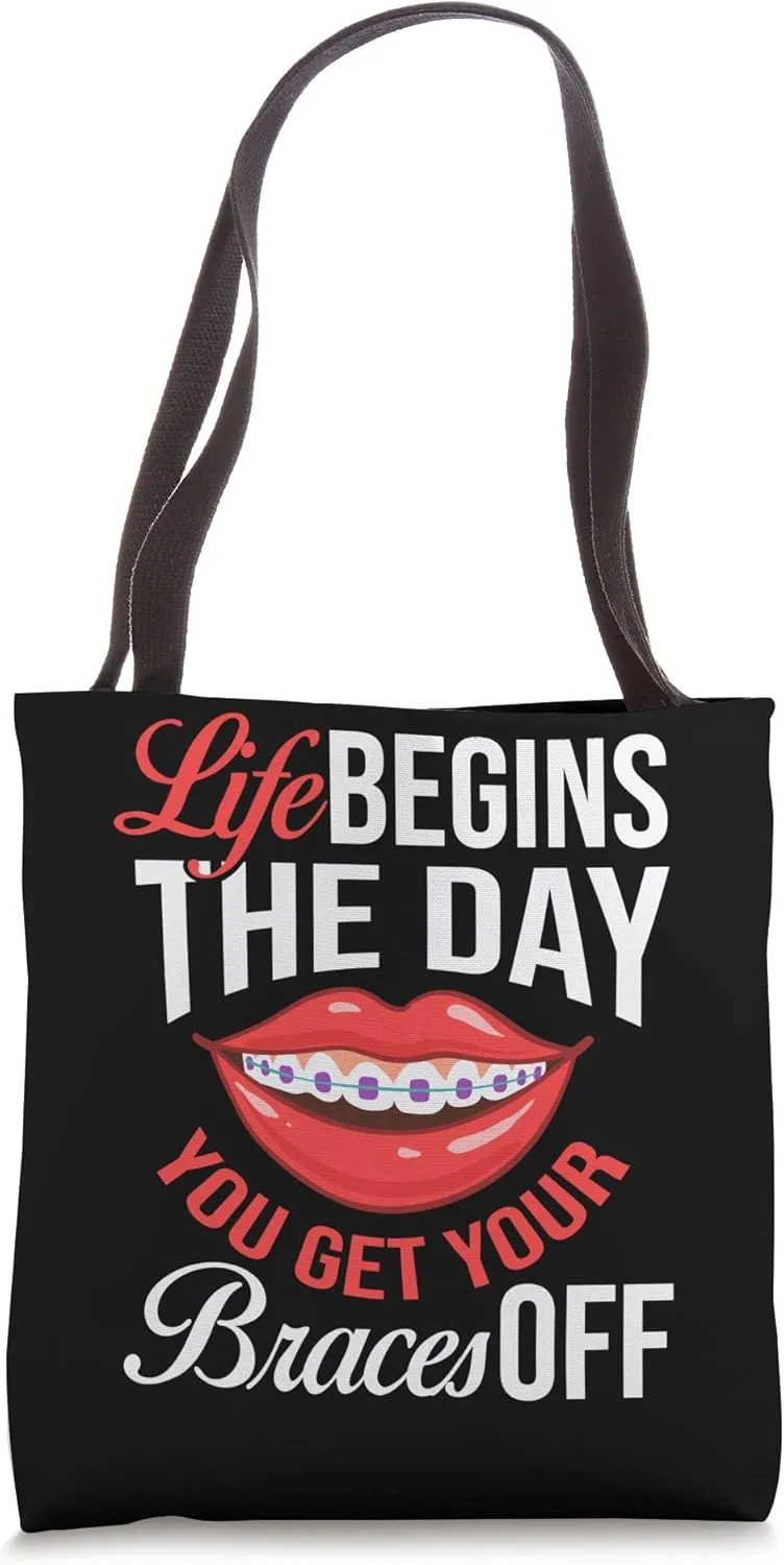 Braces Dental Orthodontic Colors Teeth Brush Assistant Tote Bag
