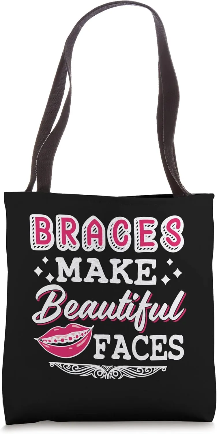Braces Dental Orthodontic Colors Teeth Brush Assistant Tote Bag