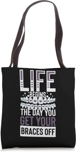 Braces Dental Orthodontic Colors Teeth Brush Assistant Tote Bag