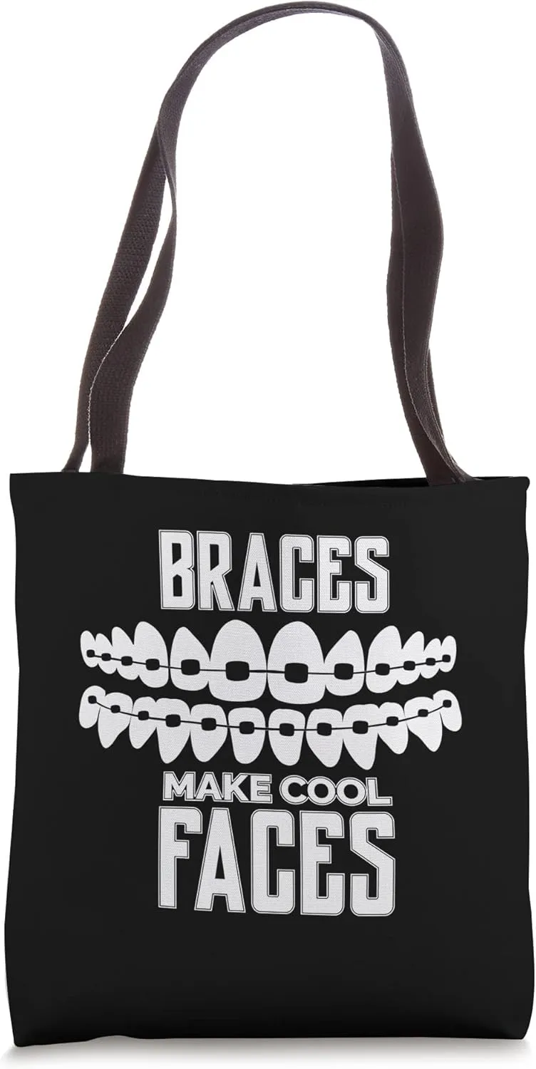 Braces Dental Orthodontic Colors Teeth Brush Assistant Tote Bag