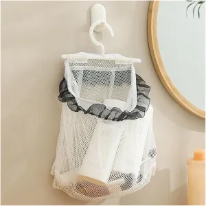 Breathable Mesh Hanging Bag Clothes Pin Holder with Hook Washable Clothespin Peg Storage Undergarment Laundry for Laundry(Type 2)