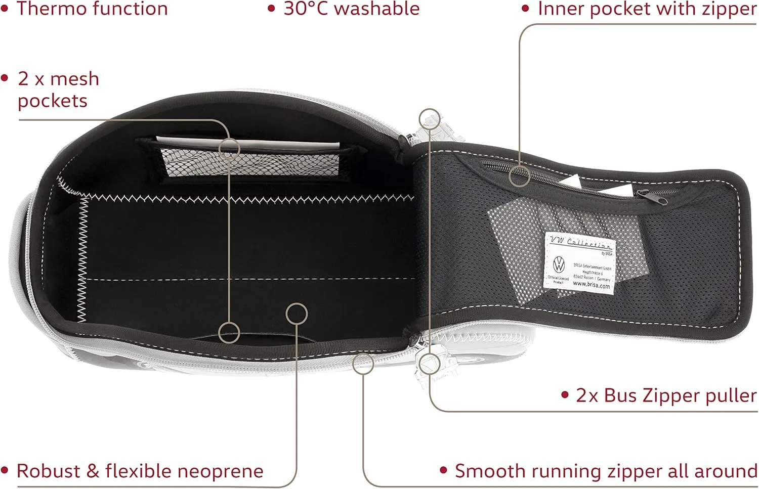 BRISA VW Collection - Volkswagen Neoprene Universal Bag for Makeup, Travel, Cosmetics in Beetle Bug Design