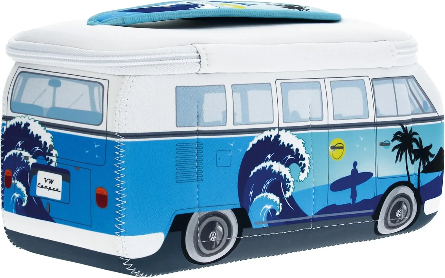 BRISA VW Collection - Volkswagen Neoprene Universal Makeup Cosmetic Travel Pharmacy Bag Pouch T1 Campervan Bus (Surf/Blue)