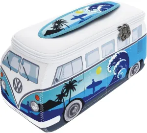 BRISA VW Collection - Volkswagen Neoprene Universal Makeup Cosmetic Travel Pharmacy Bag Pouch T1 Campervan Bus (Surf/Blue)