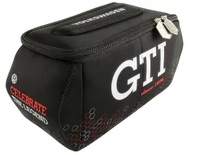 BRISA VW Collection - Volkswagen Neoprene Universal Makeup Cosmetics Toiletry Travel Pharmacy Bag in GTI Design (Hexagon/Black/Large)