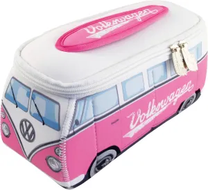 BRISA VW Collection - Volkswagen Neoprene Universal Makeup Cosmetics Toiletry Travel Pharmacy Bag in T1 Bus Design (Pink/Large) (Small (9.1 x 4.3 x 3.1 inches))
