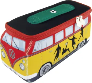 BRISA VW Collection - Volkswagen Neoprene Universal Makeup Cosmetics Toiletry Travel Pharmacy Bag in T1 Bus Design (Soccer/Multicolor) (Large (11.8 x 5.5 x 4.7 inches))
