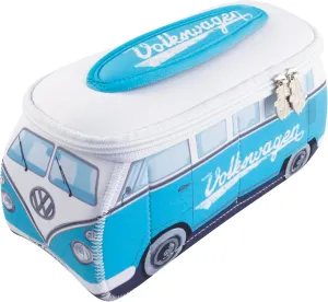 BRISA VW Collection - Volkswagen Neoprene Universal Makeup Cosmetics Toiletry Travel Pharmacy Bag in T1 Bus Design (Turquoise) (Large (11.8 x 5.5 x 4.7 inches))