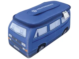 BRISA VW Collection - Volkswagen Neoprene Universal Makeup Cosmetics Toiletry Travel Pharmacy Bag in T3 Bus Vanagon Design (Blue/Large)