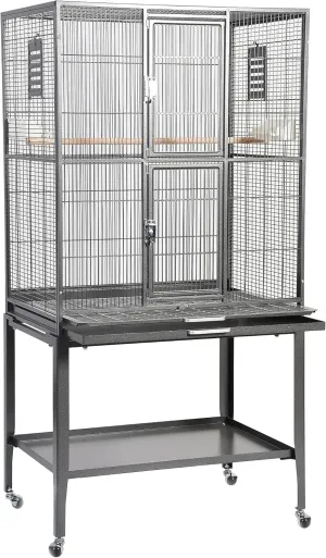 Brisbane Cage (Black) - Large Spacious Durable Metal Cage - for Sugar Gliders, Chinchillas, Squirrels, Ferrets & Other Small Pets