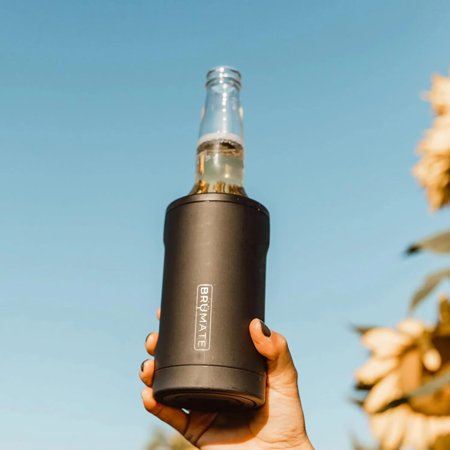 BrüMate Hopsulator Bott'l Insulated Bottle Cooler for Standard 12oz Glass Bottles | Glass Bottle Insulated Stainless Steel Drink Holder for Beer and Soda (OD Green)