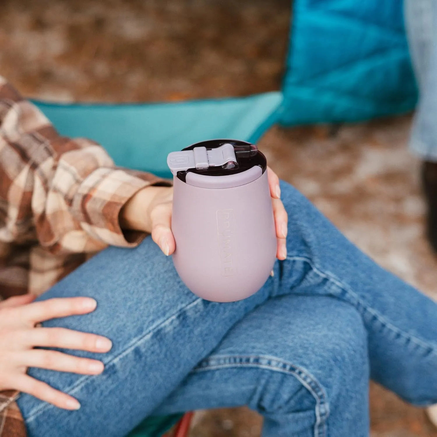 BrüMate Uncork'd 100% Leak-Proof 14oz Insulated Wine Tumbler with Lid - Vacuum Insulated Stainless Steel Wine Glass - Perfect For Travel & Outdoors (Blue Agave)