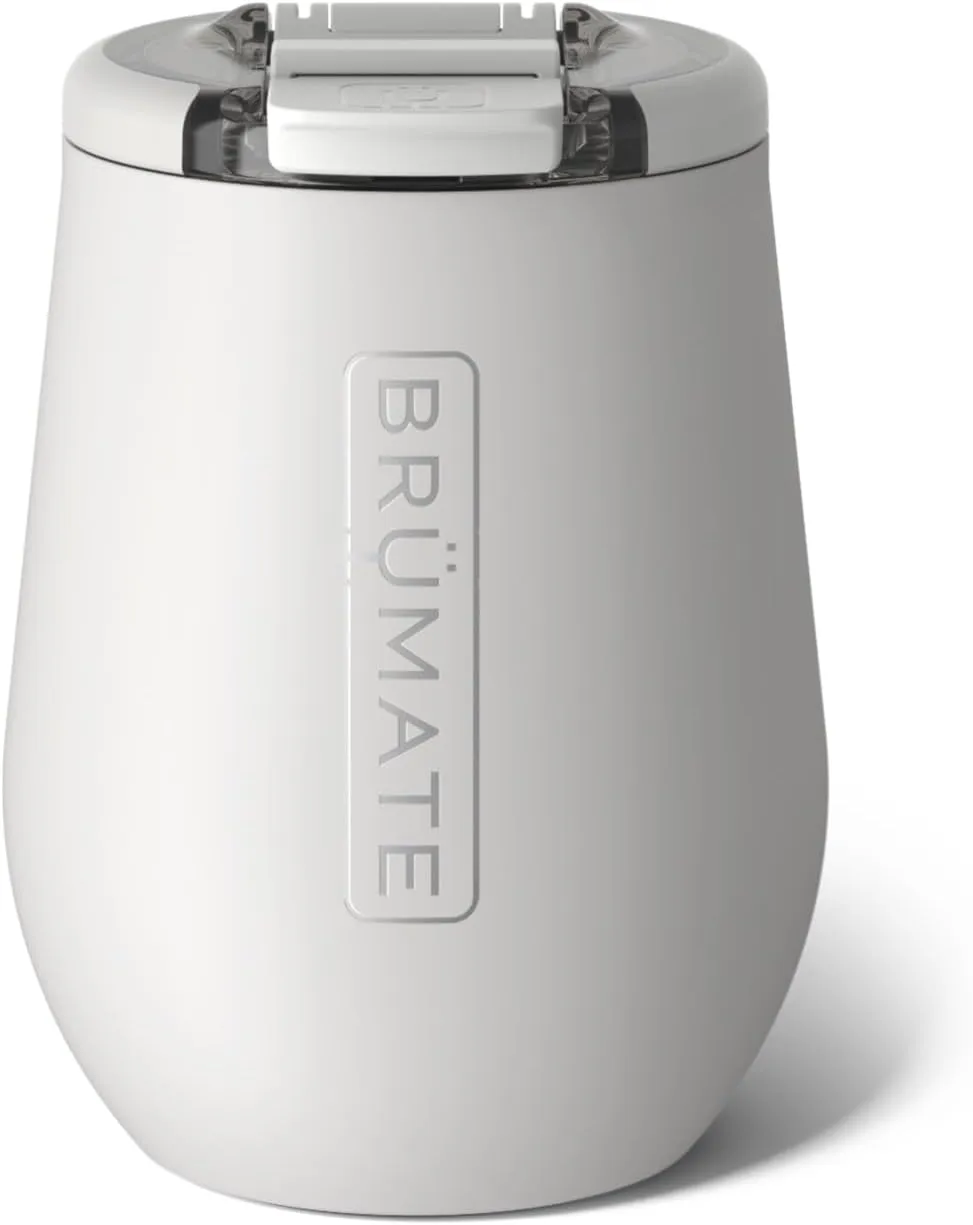 BrüMate Uncork'd 100% Leak-Proof 14oz Insulated Wine Tumbler with Lid - Vacuum Insulated Stainless Steel Wine Glass - Perfect For Travel & Outdoors (Dune)