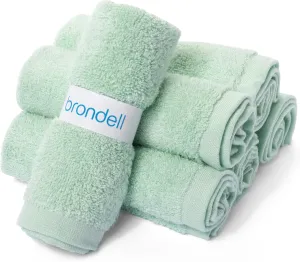 Brondell Ultra-Soft 100% Rayon Derived from Bamboo Bidet Towels for Bathrooms, Soft and Absorbent, Machine-Washable, Quick Dry, 9.85” x 9.85”, Includes Mesh Laundry Bag, Mint