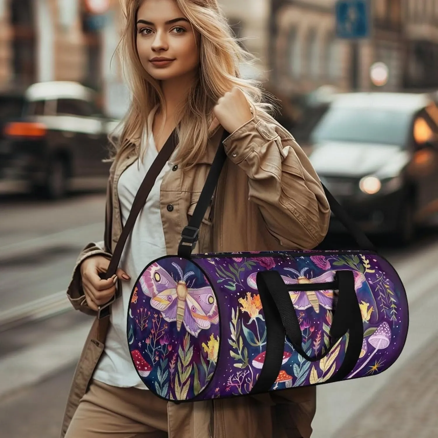 Butterfly Duffle Bag for Travel,Carry On Bag Travel Bags for Women Canvas Duffel Bag Overnight Weekend Gym Bag Large Luggage Bags