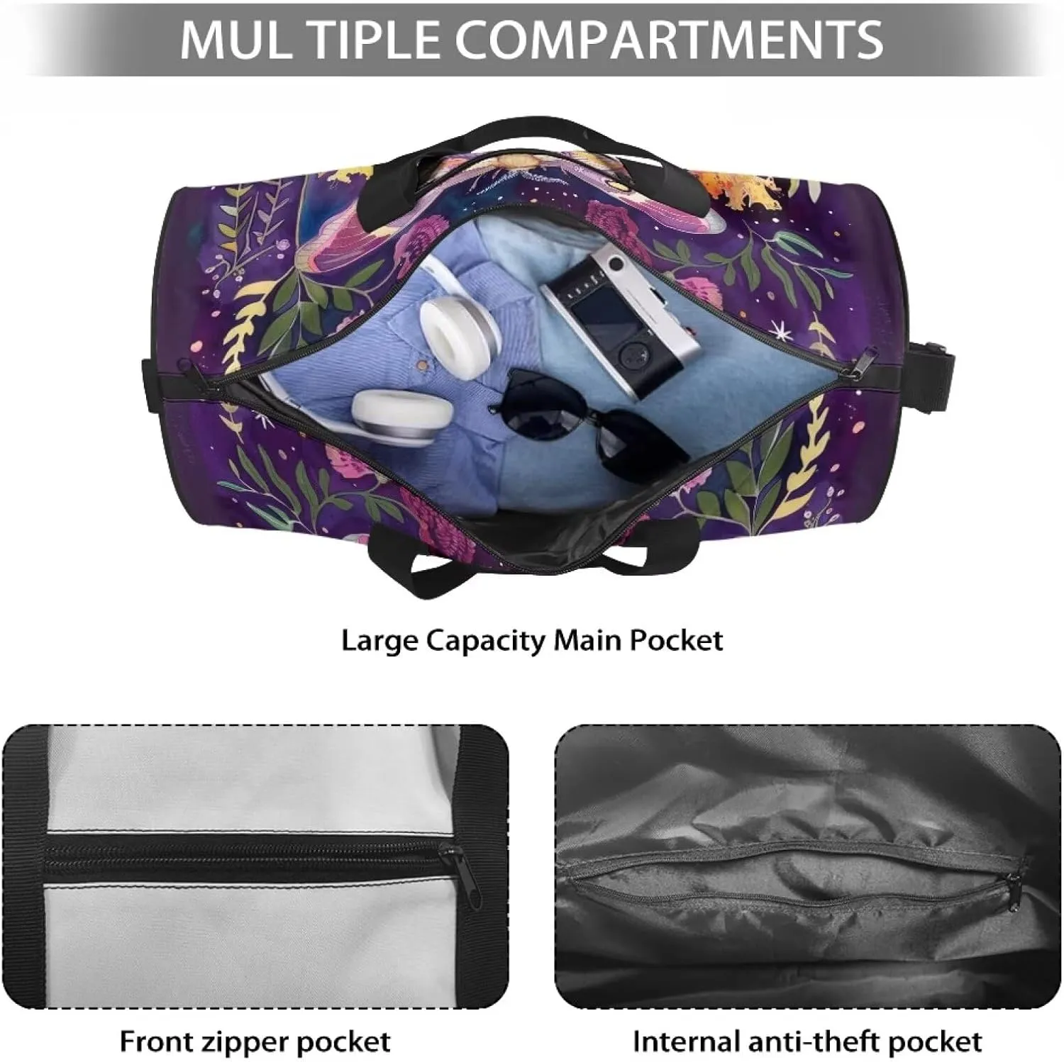 Butterfly Duffle Bag for Travel,Carry On Bag Travel Bags for Women Canvas Duffel Bag Overnight Weekend Gym Bag Large Luggage Bags