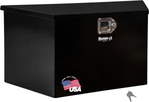 Buyers Products 1701280 Steel Trailer Tongue Box, 16.3 x 14.3 x 35.1 Inch, Black Gloss, Made In The USA, Trailer Tongue Tool Box For Storage And Organization, Trailer Storage Box