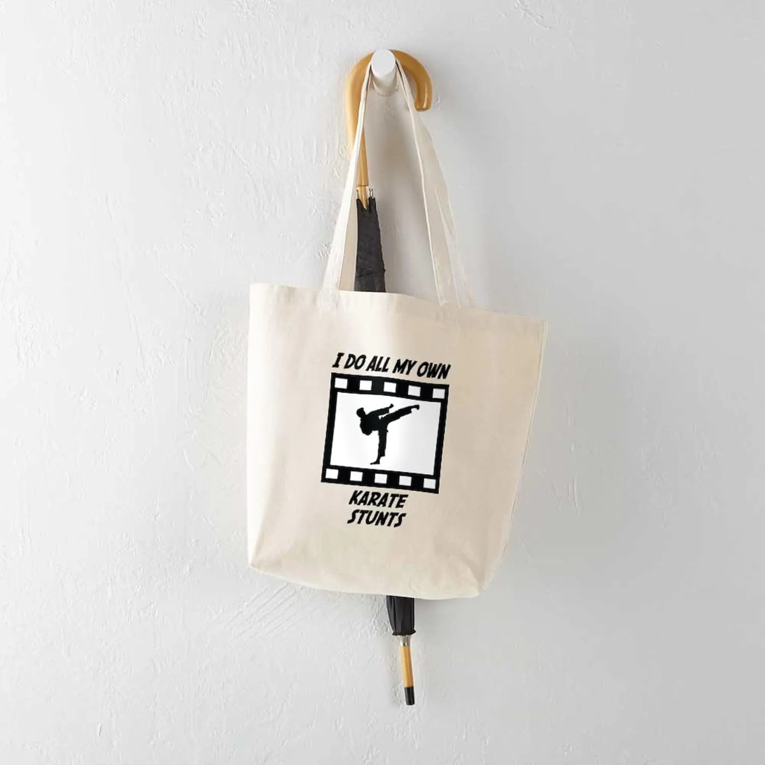 CafePress Karate Stunts Tote Bag Reusable Natural Beige Canvas Shopping Bag