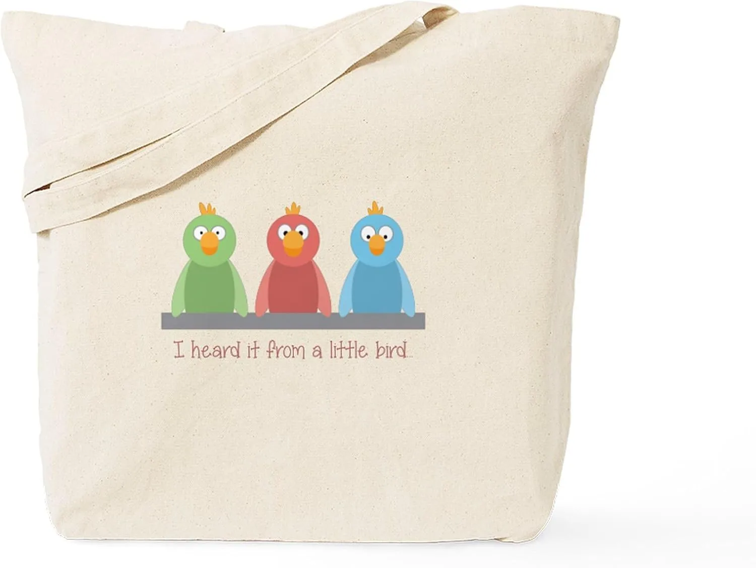 CafePress Little Bird Tote Bag Reusable Natural Beige Canvas Shopping Bag