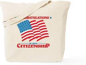 CafePress New US Citizen Tote Bag Reusable Natural Beige Canvas Shopping Bag