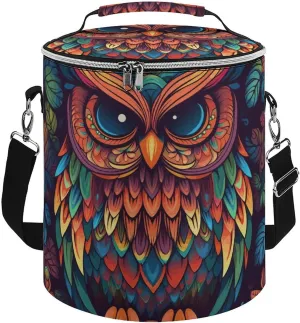 Camping Cooler Bag, Color Owl Pattern Print Portable Ice Pack Outdoor Cooler Bag Picnic Cooler Bag Foldable Cooler Bag, style