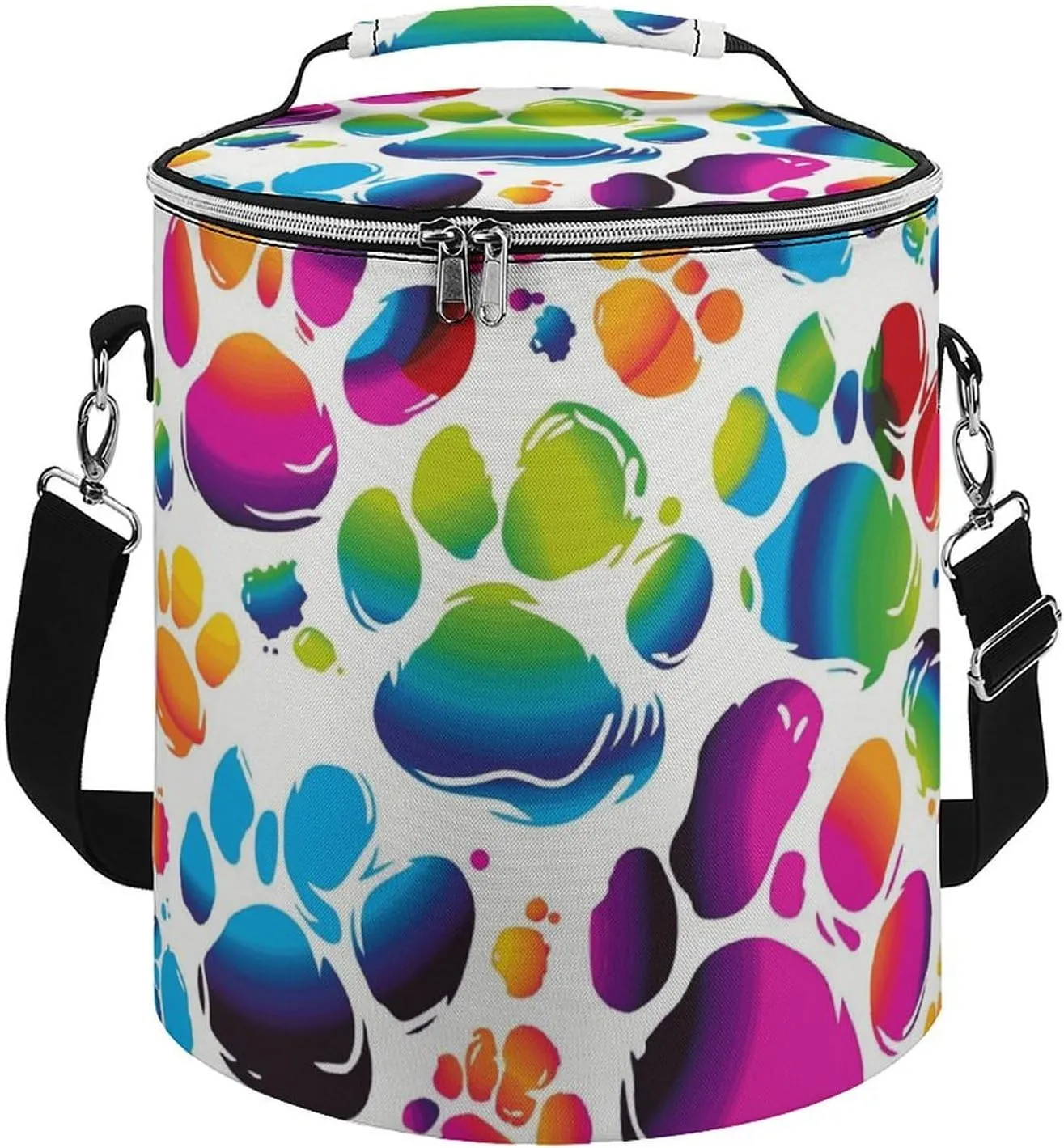 Camping Cooler Bag, Colorful Dog Paw Print Print Portable Ice Pack Outdoor Cooler Bag Picnic Cooler Bag Foldable Cooler Bag, style