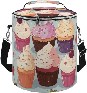 Camping Cooler Bag, Delicious Cupcakes Print Portable Ice Pack Outdoor Cooler Bag Picnic Cooler Bag Foldable Cooler Bag