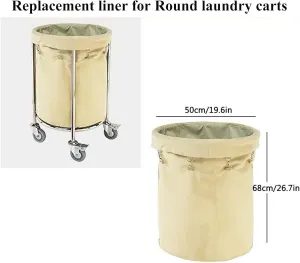 Canvas Bags for Laundry Cart, Removable Waterproof Liner Bag Replacement, Oxford Cloth Storage Bags, Large Commercial Laundry Hamper Canvas Cart Bin, for Hotel, Home, Closet, Bedroom