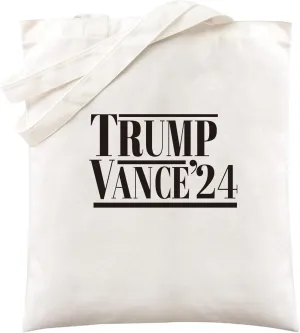 Canvas Shoulder Tote Bag for Men Women - 2024 Presidential Election Graphic Unisex Reusable Grocery Bags