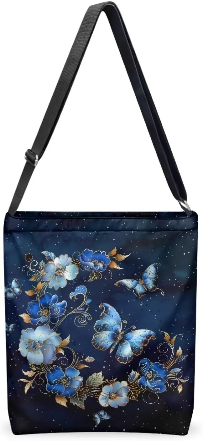 Canvas Tote Bag for Women, Retro Tote Bag Adjustable Shoulder Strap Fashion Shoulder Purse Canvas Travel Satchel