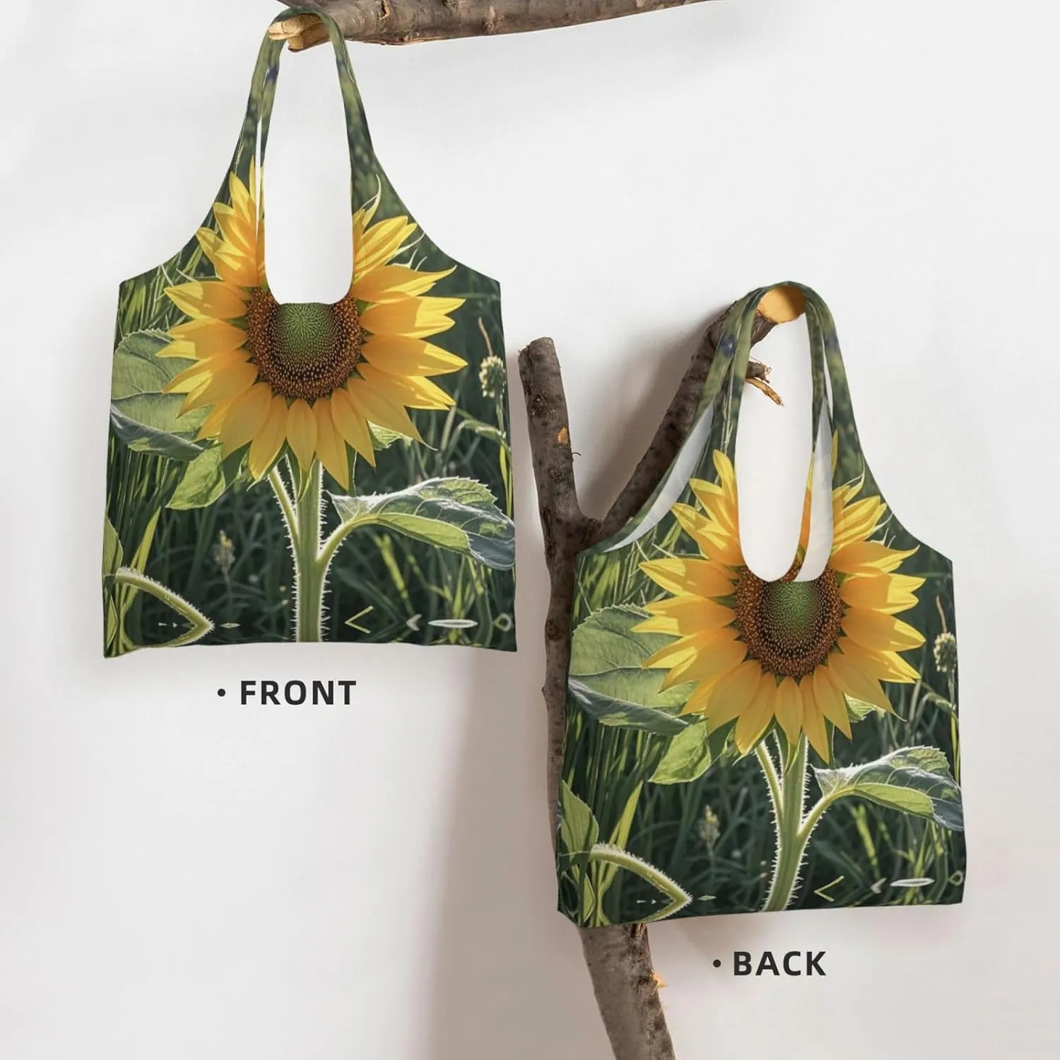 Canvas Tote Bag Lightweight Reusable Grocery Shopping Bag Wild Animals Tiger Handbag for Women Men